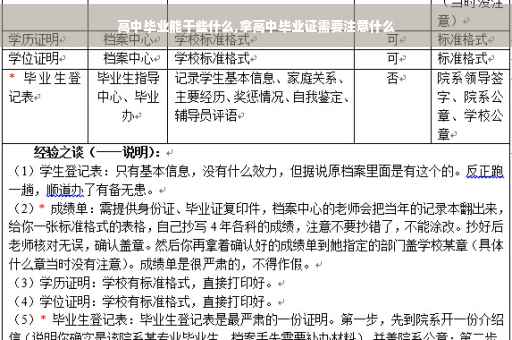 高中毕业能干些什么,拿高中毕业证需要注意什么