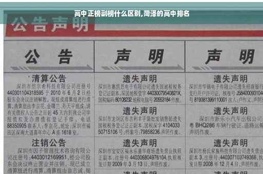 高中正榜副榜什么区别,菏泽的高中排名