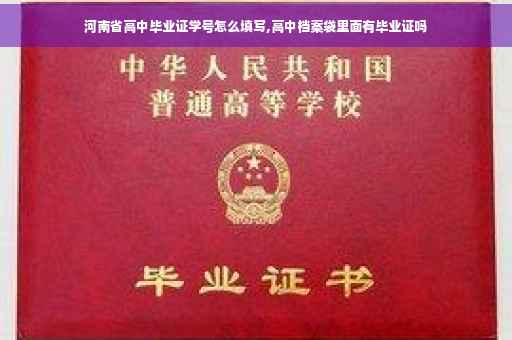 河南省高中毕业证学号怎么填写,高中档案袋里面有毕业证吗