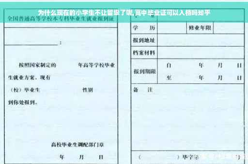 为什么现在的小学生不让留级了呢,高中毕业证可以入档吗知乎
