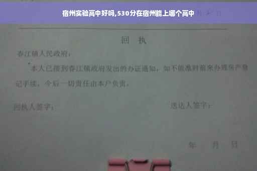宿州实验高中好吗,530分在宿州能上哪个高中