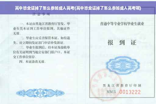 高中毕业证掉了怎么参加成人高考(高中毕业证掉了怎么参加成人高考呢)
