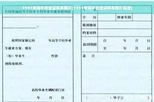 1991老高中毕业证样本图片(1991老高中毕业证样本图片高清)