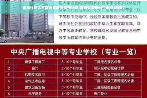 青海师范大学需要考教师资格证吗,青海省普通高中毕业证图片
