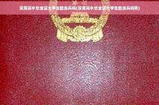 没用高中毕业证大学生能当兵吗(没用高中毕业证大学生能当兵吗男)