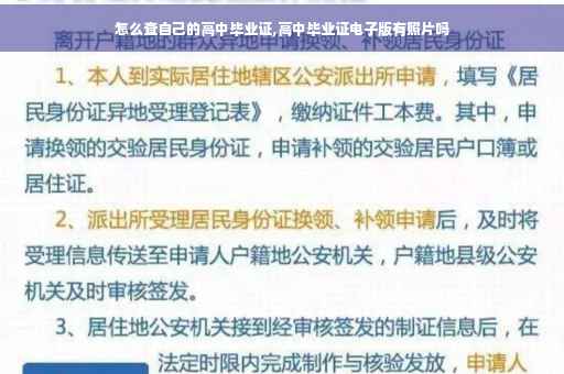 怎么查自己的高中毕业证,高中毕业证电子版有照片吗