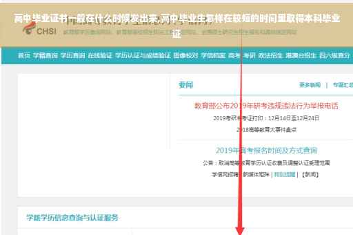高中毕业证书一般在什么时候发出来,高中毕业生怎样在较短的时间里取得本科毕业证
