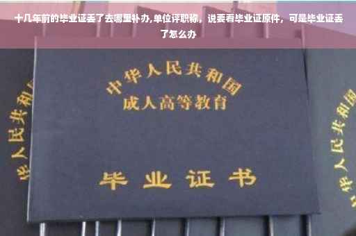 十几年前的毕业证丢了去哪里补办,单位评职称，说要看毕业证原件，可是毕业证丢了怎么办