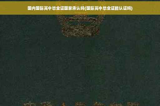 国内国际高中毕业证国家承认吗(国际高中毕业证能认证吗)