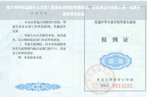 修大专学历需要什么文凭?,职高毕业的能考哪些证。这些真证件给别人用一年多少钱详细点谢谢