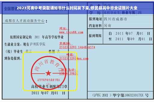 2023河南中考录取通知书什么时间发下来,修武县高中毕业证图片大全