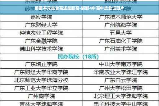 邯郸开元是普高还是职高-邯郸4中高中毕业证图片