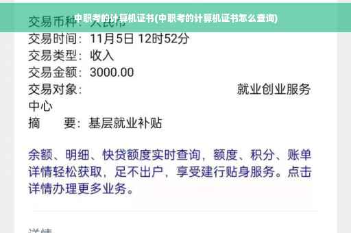 中职考的计算机证书(中职考的计算机证书怎么查询) 中职考的计算机证书(中职考的计算机证书怎么查询)