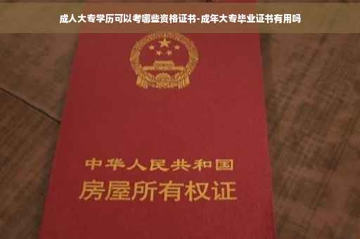 成人大专学历可以考哪些资格证书-成年大专毕业证书有用吗