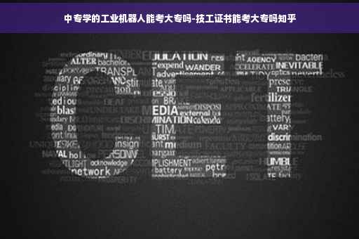 中专学的工业机器人能考大专吗-技工证书能考大专吗知乎