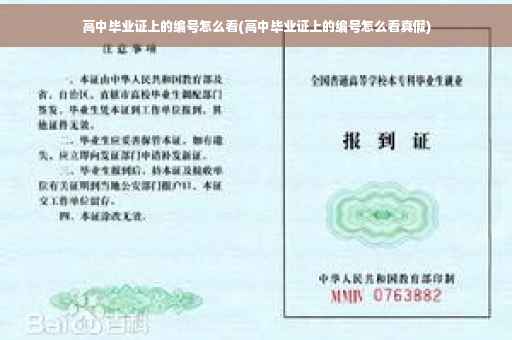 高中毕业证上的编号怎么看(高中毕业证上的编号怎么看真假)