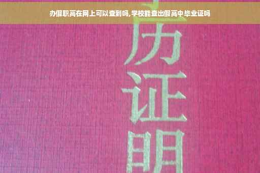 办假职高在网上可以查到吗,学校能查出假高中毕业证吗