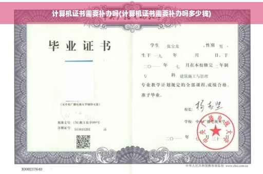 计算机证书需要补办吗(计算机证书需要补办吗多少钱)