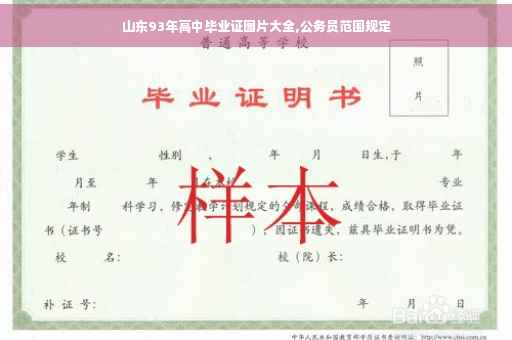 山东93年高中毕业证图片大全,公务员范围规定
