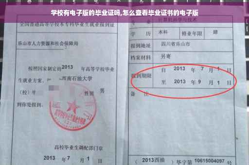 学校有电子版的毕业证吗,怎么查看毕业证书的电子版