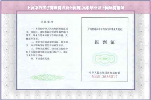 上高中的孩子有没有必要上网课,高中毕业证上网吗有用吗