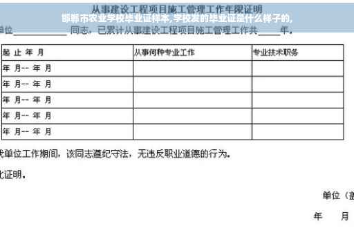 邯郸市农业学校毕业证样本,学校发的毕业证是什么样子的,