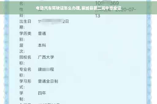 电动汽车驾驶证怎么办理,襄城县第二高中毕业证
