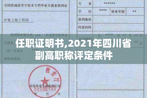 任职证明书,2021年四川省副高职称评定条件