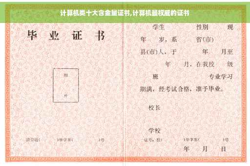 计算机类十大含金量证书,计算机最权威的证书