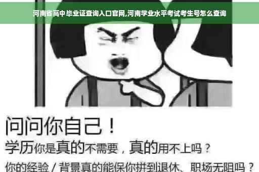 河南省高中毕业证查询入口官网,河南学业水平考试考生号怎么查询