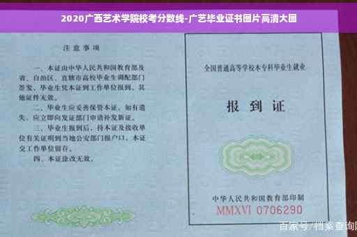 2020广西艺术学院校考分数线-广艺毕业证书图片高清大图