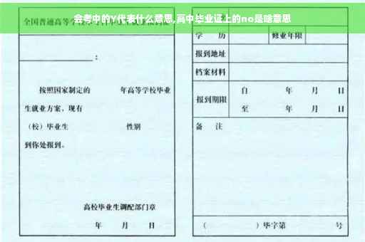 会考中的Y代表什么意思,高中毕业证上的no是啥意思