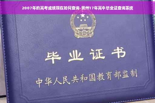 2007年的高考成绩现在如何查询-贵州17年高中毕业证查询系统