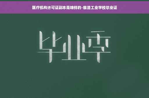 医疗机构许可证副本是啥样的-临清工业学校毕业证