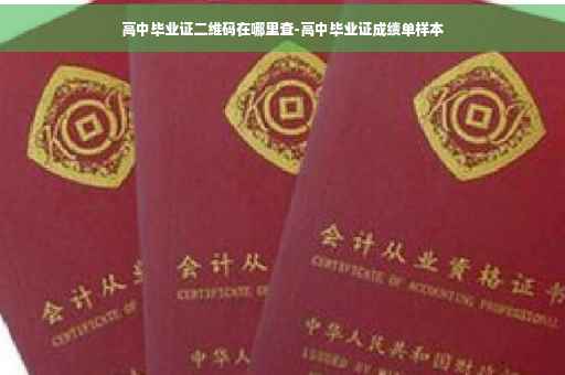 高中毕业证二维码在哪里查-高中毕业证成绩单样本