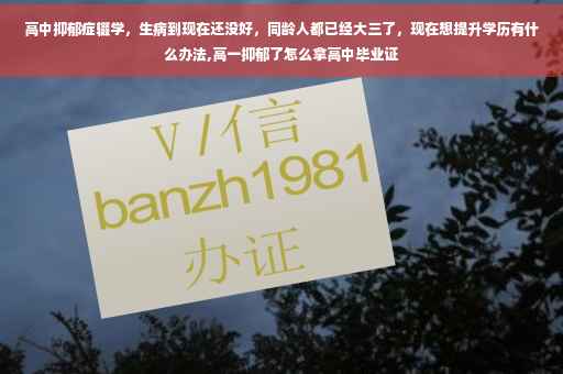 高中抑郁症辍学，生病到现在还没好，同龄人都已经大三了，现在想提升学历有什么办法,高一抑郁了怎么拿高中毕业证