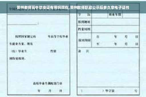 贵州老师高中毕业证有用吗现在,贵州教师职称公示后多久拿电子证书