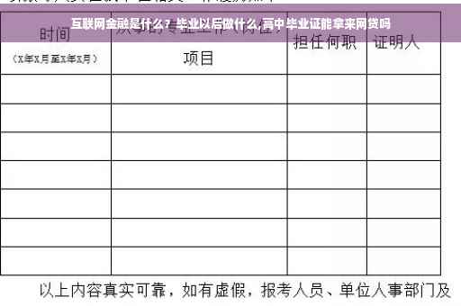 互联网金融是什么？毕业以后做什么,高中毕业证能拿来网贷吗