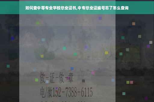 如何查中等专业学校毕业证书,中专毕业证编号忘了怎么查询