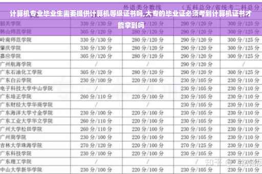 计算机专业毕业生需要提供计算机等级证书吗,大专的毕业证必须考到计算机证书才能拿到吗