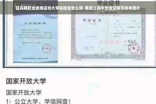 征兵网职业资格证书大学在校生怎么填-黑龙江高中毕业证填写样本图片