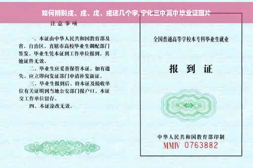 如何辨别戌、戍、戊、戎这几个字,宁化三中高中毕业证图片