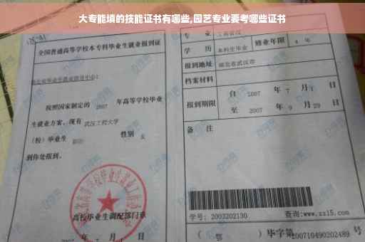 大专能填的技能证书有哪些,园艺专业要考哪些证书