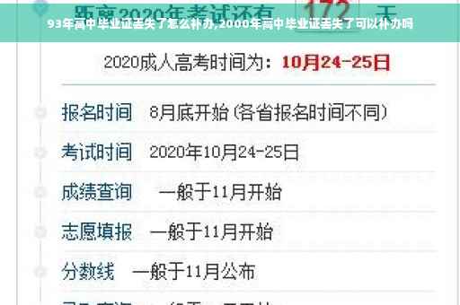 93年高中毕业证丢失了怎么补办,2000年高中毕业证丢失了可以补办吗