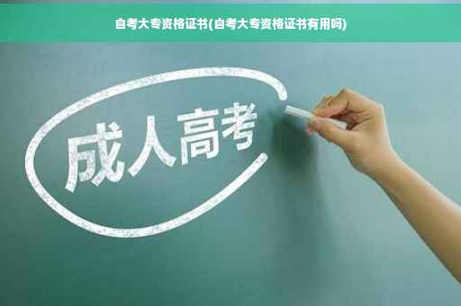 自考大专资格证书(自考大专资格证书有用吗)