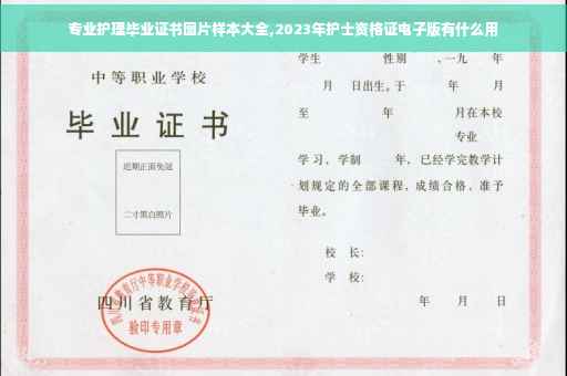 专业护理毕业证书图片样本大全,2023年护士资格证电子版有什么用