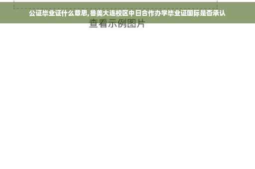 公证毕业证什么意思,鲁美大连校区中日合作办学毕业证国际是否承认