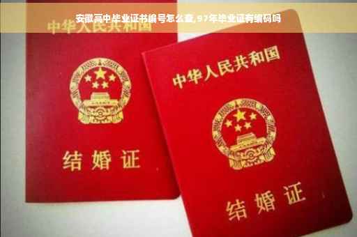 安徽高中毕业证书编号怎么查,97年毕业证有编码吗