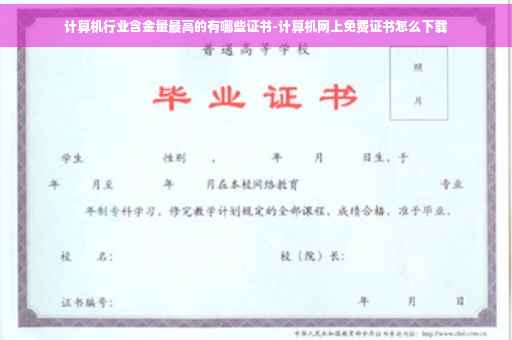 计算机行业含金量最高的有哪些证书-计算机网上免费证书怎么下载