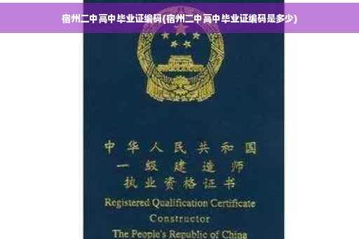 宿州二中高中毕业证编码(宿州二中高中毕业证编码是多少)